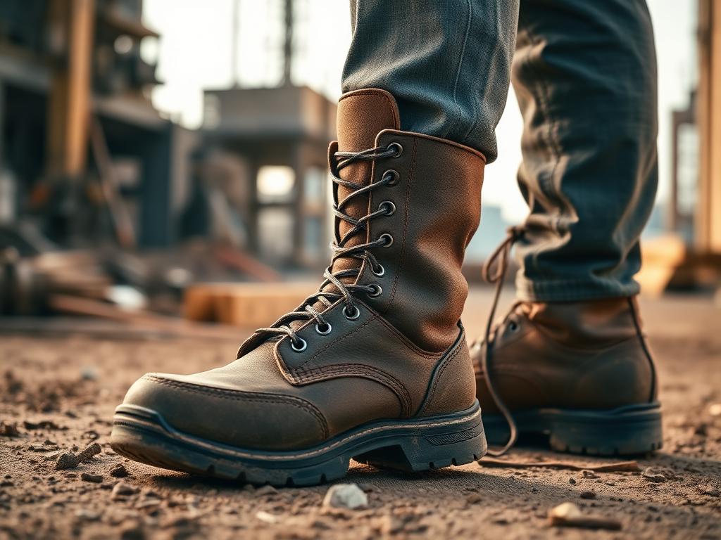Workboots on a construction site